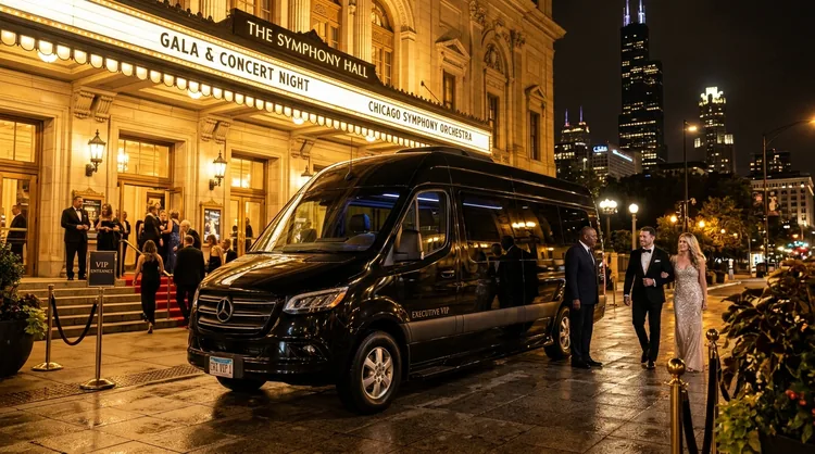 VIP Concert & Gala Chauffeur Transportation at Chicago Symphony Hall and United Center