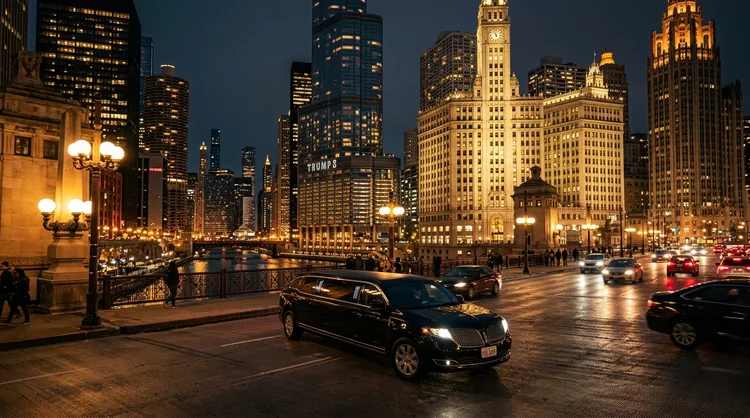 Point to Point Executive Chauffeur & Suburban Airport Transfer Across Michigan Ave Bridge Chicago